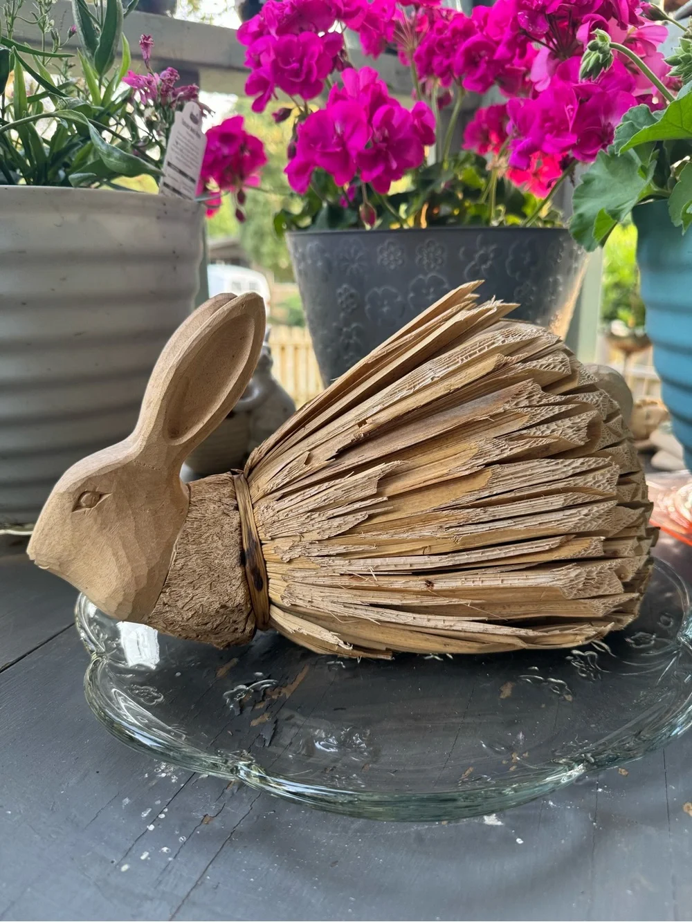Vintage Primitive Folk Art Rabbit Artist Carved Wooden Head